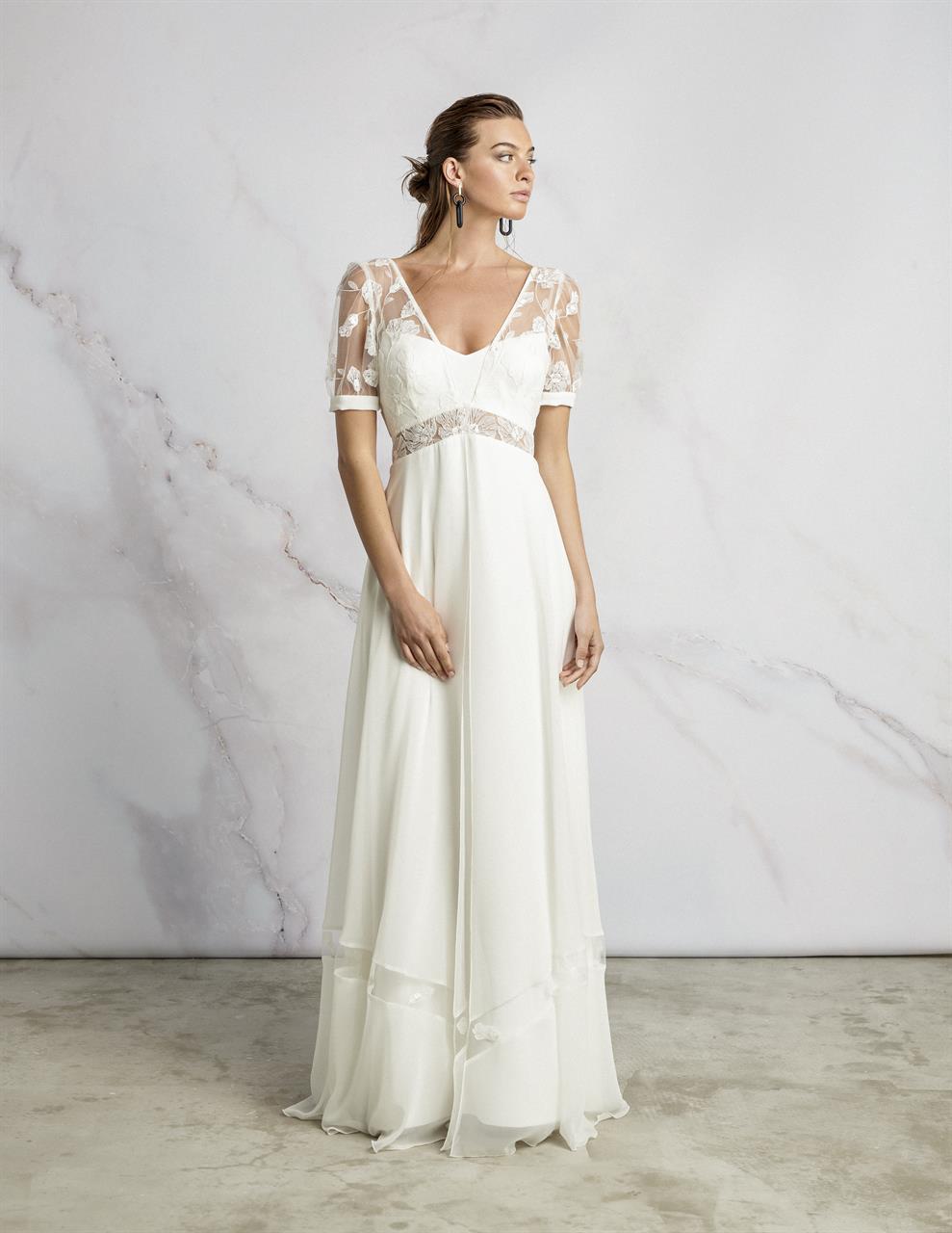 Brautkleid Rembo Styling 2022 Vintage Empire Schnitt